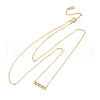925 Sterling Silver Micro Pave Clear Cubic Zirconia Rectangle Pendant Necklaces for Women NJEW-D316-02G-4