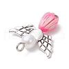 Resin Imitation Pearl Pendants PALLOY-JF02566-09-3