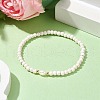 Synthetic Turquois & Natural Pearl Beaded Stretch Bracelet BJEW-JB09919-2