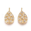 Brass Micro Pave Cubic Zirconia Pendants KK-D156-07G-E-1