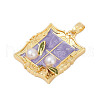 Brass Enamel Pendants KK-U068-12B-01G-2