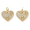 Brass Pave Cubic Zirconia Pendants KK-U009-10F-G-1