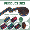 BENECREAT 5 Yards 5 Colors Ethnic Style Embroidery Flat Polyester Elastic Flower Jacquard Rubber Cord/Band OCOR-BC0007-69-2