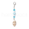 Ocean Theme Synthetic Turquoise Charm & Glass Beads Pendant Decorations HJEW-JM03155-03-2