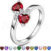 Heart 304 Stainless Steel with Cubic Zirconia Cuff Rings FS-WG2909F-19-1