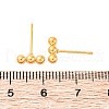 201 Stainless Steel Beaded Horizontal Bar Stud Earrings with 316 Stainless Steel Pin for Women STAS-K238-01G-2