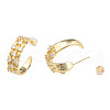 Cubic Zirconia Half Hoop  Earrings EJEW-N011-68-4