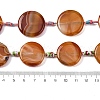 Natural Striped Agate/Banded Agate Coin Beads Strands G-NH0040-01B-2