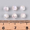 Transparent Spray Painted Glass Beads EGLA-N018-4mm-08-4