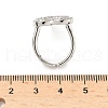 Heart Brass Micro Pave Cubic Zirconia Cuff Rings for Women RJEW-A069-12P-7