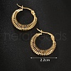 Elegant Threaded Circle Stainless Steel Hoop Earrings RR8949-4