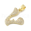 Brass Micro Pave Cubic Zirconia Pendants ZIRC-C012-01G-22-2
