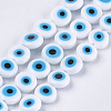 Handmade Evil Eye Lampwork Beads Strands X-LAMP-S191-02C-08-2
