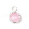 Dyed Natural Selenite Copper Wire Wrapped Round Pendants PALLOY-JF03771-02-3