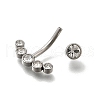304 Stainless Steel Clear Cubic Zirconia Curved Barbell Belly Button Rings AJEW-D306-03P-04-3