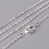 Brass Cable Chain Necklaces SW028-05-S-1