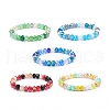 Glass Rondelle Beaded Stretch Bracelet for Women BJEW-JB08709-1