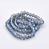 Full Rainbow Plated Faceted Rondelle Glass Beads Strands GLAA-A024D-FR03-2