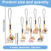 12Pcs 6 Styles Alloy Enmal Pendant Decorations HJEW-GO00017-2