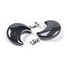 Natural Black Stone Pendants G-Q172-06A-P-2