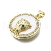 Brass Micro Pave Cubic Zirconia Charms KK-V010-22G-2