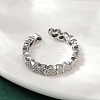 Brass Micro Pave Cubic Zirconia Cuff Rings for Women RJEW-F182-03P-2