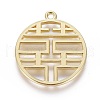 Alloy Enamel Chinese Symbol Pendants PALLOY-I166-35KCG-1