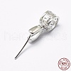 Anti-Tarnish Rhodium Plated 925 Sterling Silver Micro Pave Cubic Zirconia Pendant Bails STER-E053-24P-3