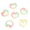 Alloy Enamel Split Pendants PW-WG9F103-02-1
