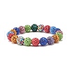 Sparkling Rhinestone Ball Beaded Stretch Bracelet for Women BJEW-JB07699-1