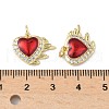Brass Micro Pave Cubic Zirconia Pendants with Enamel KK-Q039-01G-3