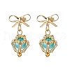 Brass Diamond Dangle Stud Earrings EJEW-MZ00465-05-2