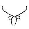 Bowknot 304 Stainless Steel Necklaces NJEW-JN04670-02-3