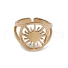 Ion Plating(IP) 304 Stainless Steel Sun Open Cuff Rings for Women RJEW-G285-24G-2
