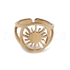 Ion Plating(IP) 304 Stainless Steel Sun Open Cuff Rings for Women RJEW-G285-24G-2