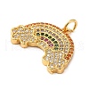 Rack Plating Brass Micro Pave Cubic Zirconia Pendants KK-K377-84G-2