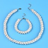 Mother's Day Jewellery Natural Cultured Freshwater Pearl Beads Necklaces & Bracelets Jewelry Sets SJEW-N039-01-4