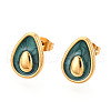 304 Stainless Steel Enamel Stud Earrings EJEW-T047-23G-1