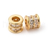 Brass Micro Pave Clear Cubic Zirconia European Beads KK-F898-12G-1