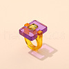 Resin Rhinestone Finger Rings for Women FS-WG5C33D-01-1