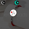 Luminous Alloy Glass Flat Round Link Bracelets WG46F56-11-1