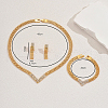 Elegant Iron Rhinestone V-shaped Bracelets & Earrings & Necklaces Set for Women KI4727-2