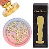 Brass Wax Seal Stamps with Wood Handle AJEW-WH0412-0165-1