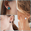 SUNNYCLUE 40Pcs 4 Color Flat Round 304 Stainless Steel Stud Earring Settings STAS-SC0006-65-5