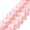 Heart Handmade Lampwork Beads Strands LAMP-G150-01D-1