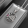 Crescent Moon Triskelion Knot 304 Stainless Steel Pearl Pink Cubic Zirconia Pendant Box Chain Necklaces for Women FS-WGED6A1-01-4