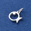 925 Sterling Silver Hollow Fish Charms STER-D304-01S-2