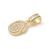 Brass Clear Cubic Zirconia European Dangle Charms KK-R003-01G-06-3