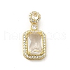 Brass Micro Pave Clear Cubic Zirconia Pendants KK-I695-007B-1