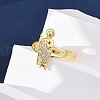 Brass Micro Pave Clear Cubic Zirconia Cuff Rings for Women RJEW-U047-05G-3